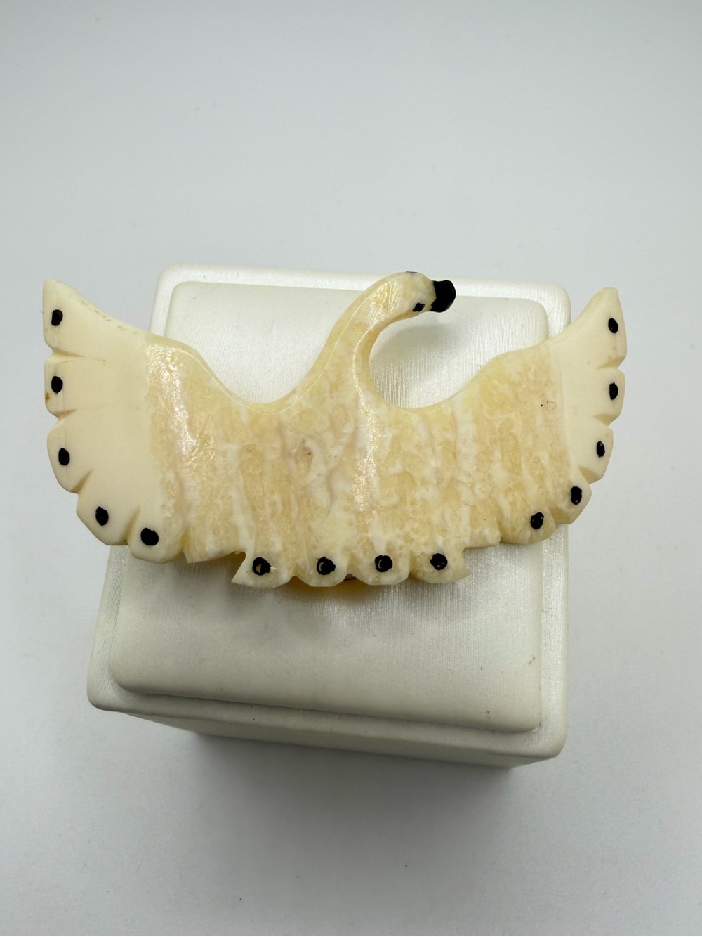 Antique Possible Alaskan Eskimo Art, Carved Walrus Tusk Brooch/Pin!